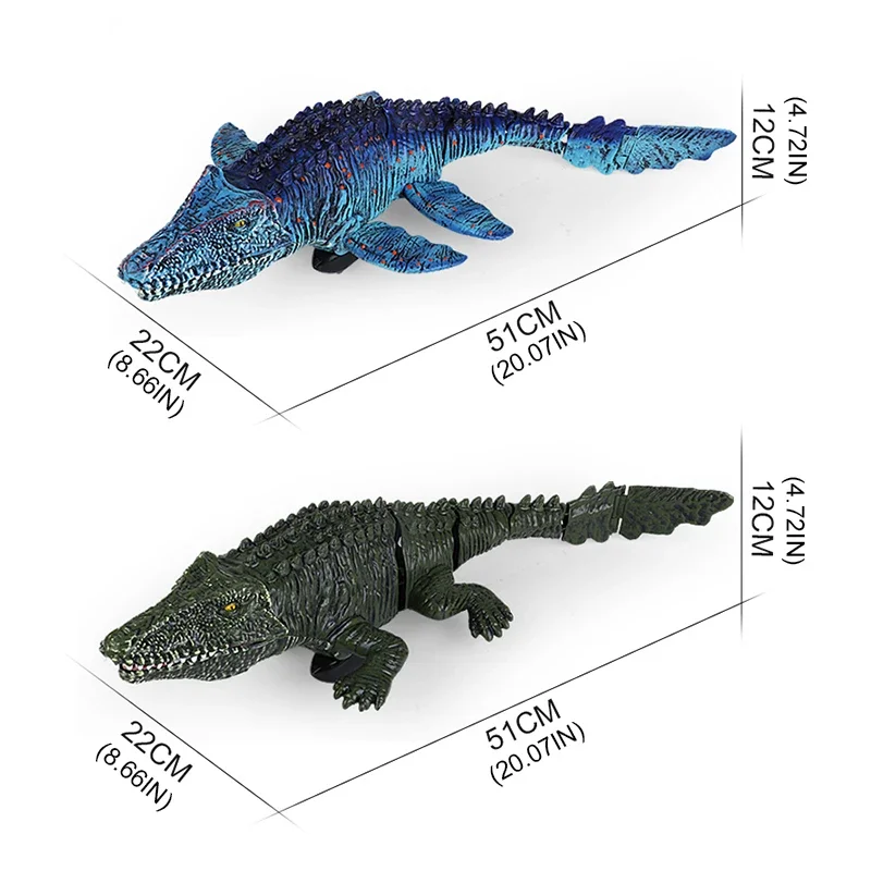 2.4G RC Crocodile Swinging Dragon High Speed Remote Control Simulation Mosasaurus Water Toys Kids Toys Boys Outdoor Game Gifts 6