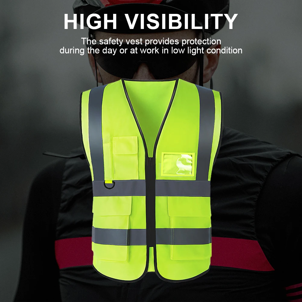 Multi-pocket Reflective Vest Reflective Strip Vest Breathable 2 Strip Railway Coal Miners Uniform for Driver Workers