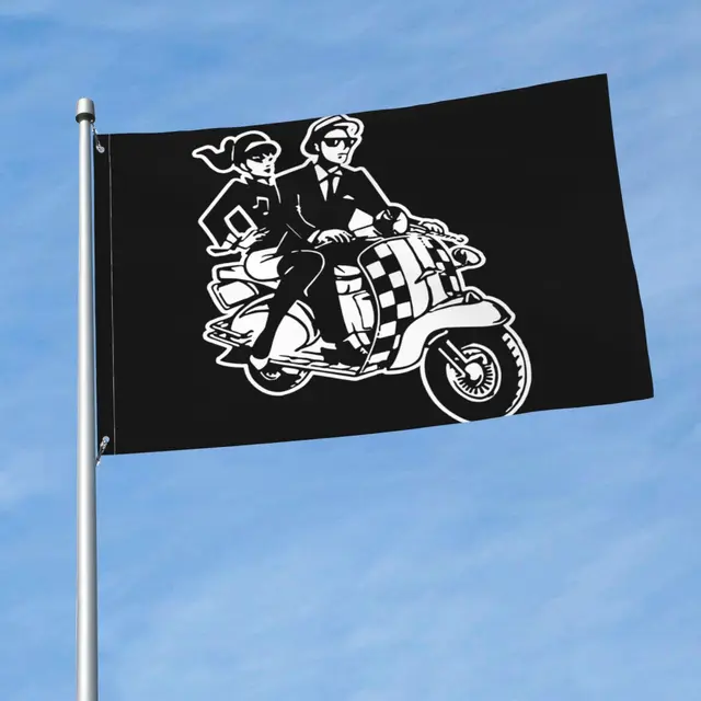Custom Birthday Banner Personalised Ska Lambretta Scooter Birthday