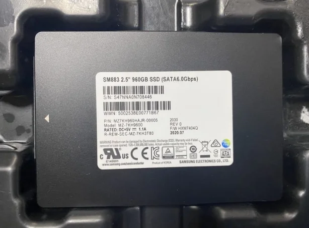 For MZ7KH960HAJR 00005 SM883 960G SATA 6Gb 2 5 SSD