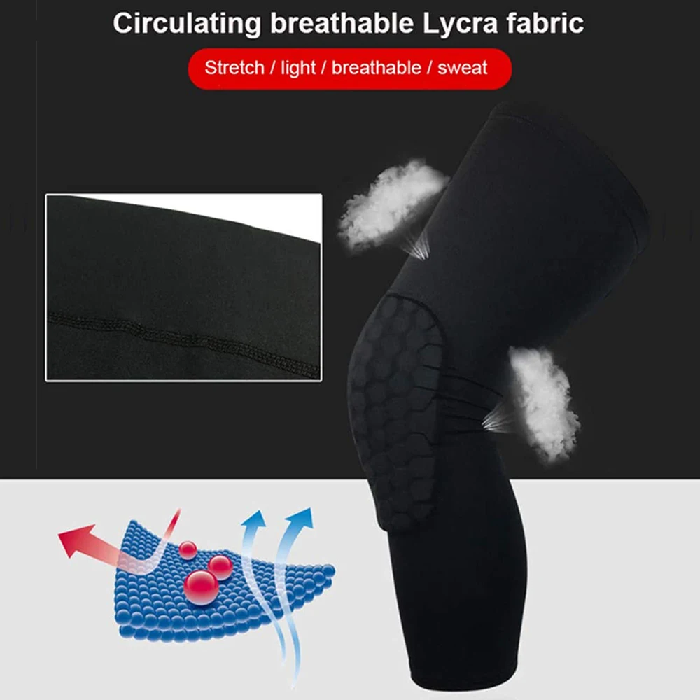 Compression Knee Pads Long Leg Sleeves Brace Knee Support Protection 1 PC for Basketball Football Volleyball Running Cycling copper knee brace