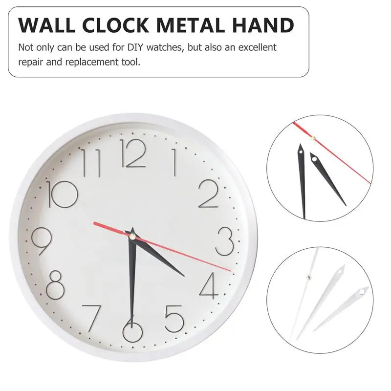 10 Sets Clock Hands Mute Clock Pointer Replaceable Wall Clock Parts Precision Metal Wall Clock Mechanism Watch Pointer 3