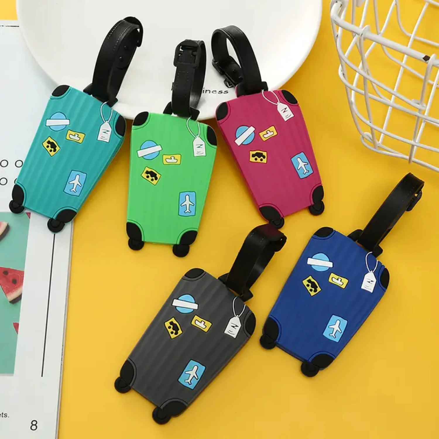 Pvc Luggage Name Tag Silicone Material Trolley Case Boarding Suitcase Label Tag Color Classification