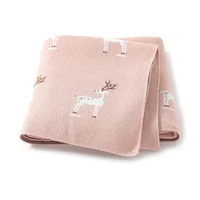 Reindeer Pattern 70 By 90 cm Newborn Baby Boys & Girls Security Blankets Light Baby 0-24 Months Infant Cotton Swaddle Blanket 1