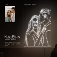 

Custom LED Neon Photo Wedding Couple Portrait Pet Hand Painted Photo Nail Salon Beauty Salon Sign Logo Photo Neon Custom Design