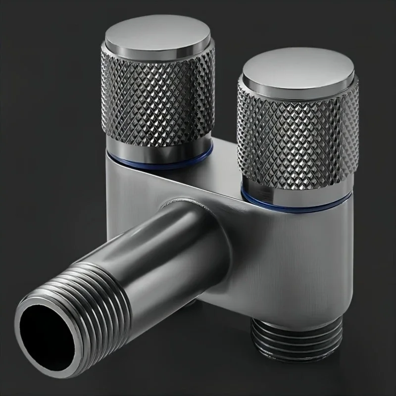 [Stainless Steel Anti-Backflow Valve] Stainless Steel Dual Control Angle Valve With Anti-Backflow, Universal Thread For Toilet