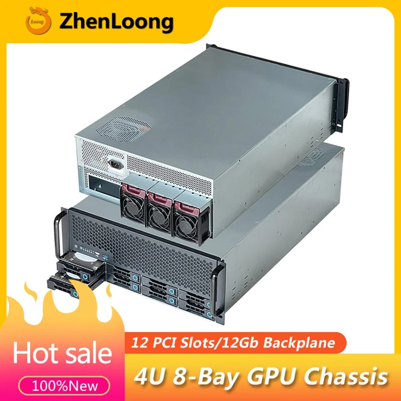 Zhenloong-gpu 4uサーバーラックケース、pci 8ベイ