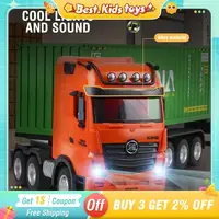 1/18 RC Container Truck 9CH Alloy Remote Control Truck 1317 Lighting Sound Body Can Be Separated Kids Toys Vehicle Boys Gifts 1