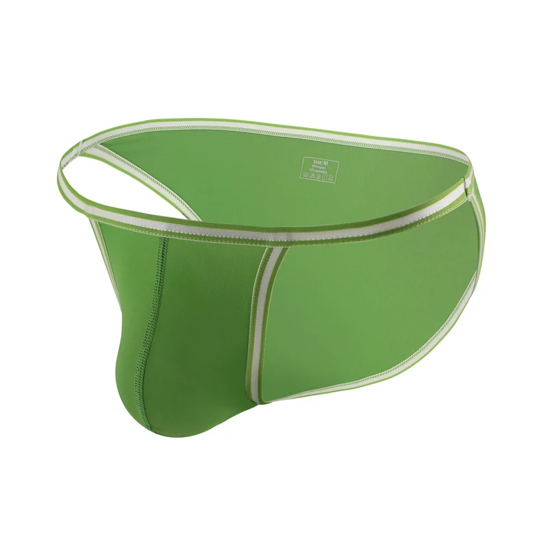 6PCS Men Underwear High Elasti Low Waist High Fork Briefs Solid Color Youth Thin Breathable Ice Silky Sexy Briefs Underpants