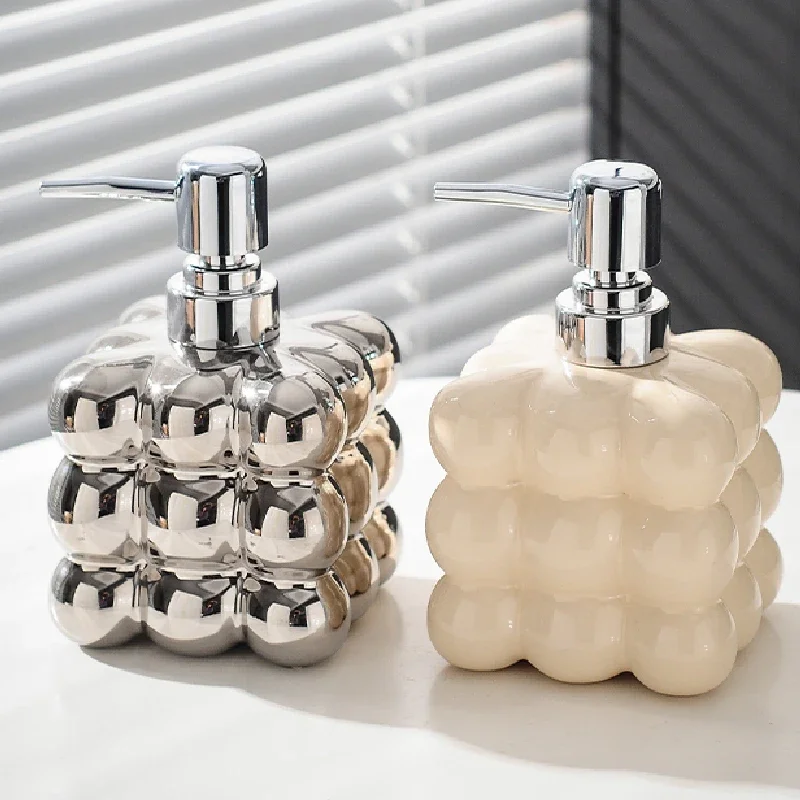 300ML Ceramic Emulsion Bottle Luxury Press Emulsion Bottle Bathroom Accessories Home Bathroom Decoration Modern Soap Dispenser
