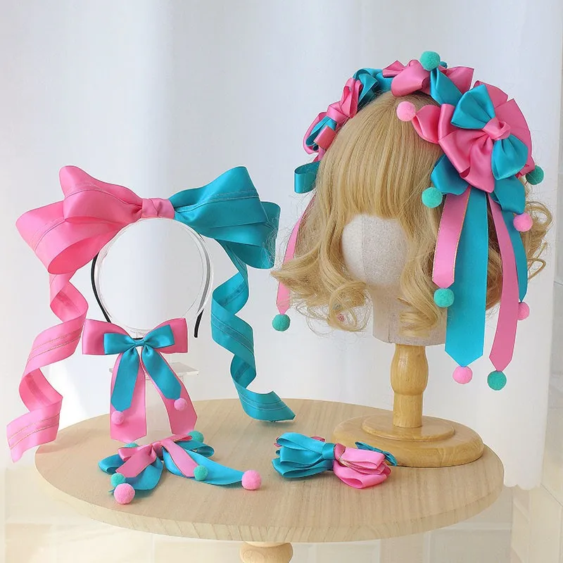 

Lolita small object hair ornament hair ball cute circus with flower ball hair hoop hat