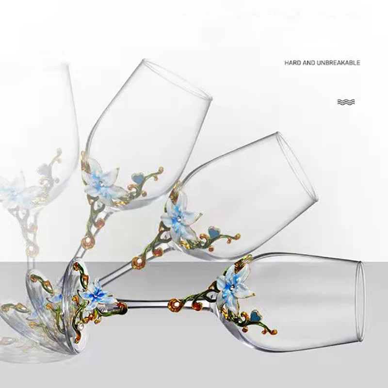 Luxury Enamel Crystal Goblet Set 3