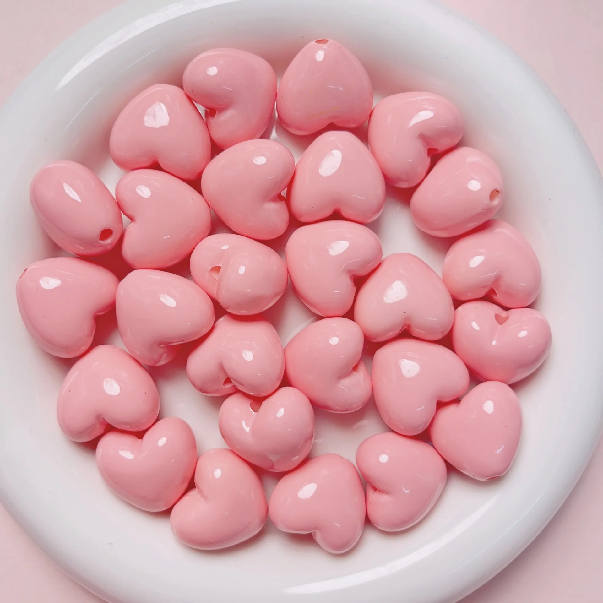 Colorful Love Heart Beads for DIY Jewelry and Accessories