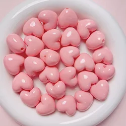 Colorful Love Heart Beads for DIY Jewelry and Accessories (Pink)