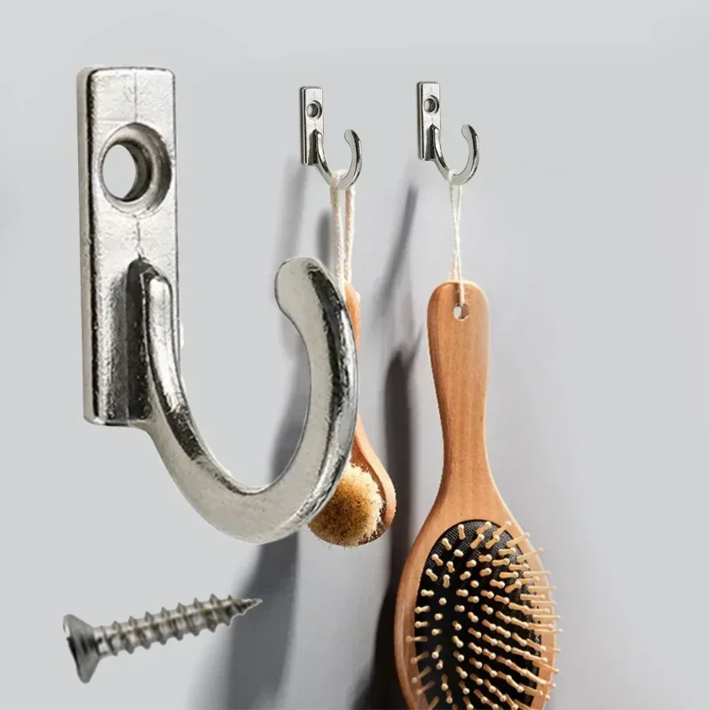 5/10/20PCS Small Antique Hooks Wall Hanger Curved Buckle Horn Lock Clasp Hook for Wooden Jewelry Box Hardware Home Coats Hat 3