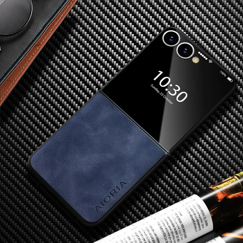 Fashionable Durable Leather Flip Phone Case - Elegant Design Cover