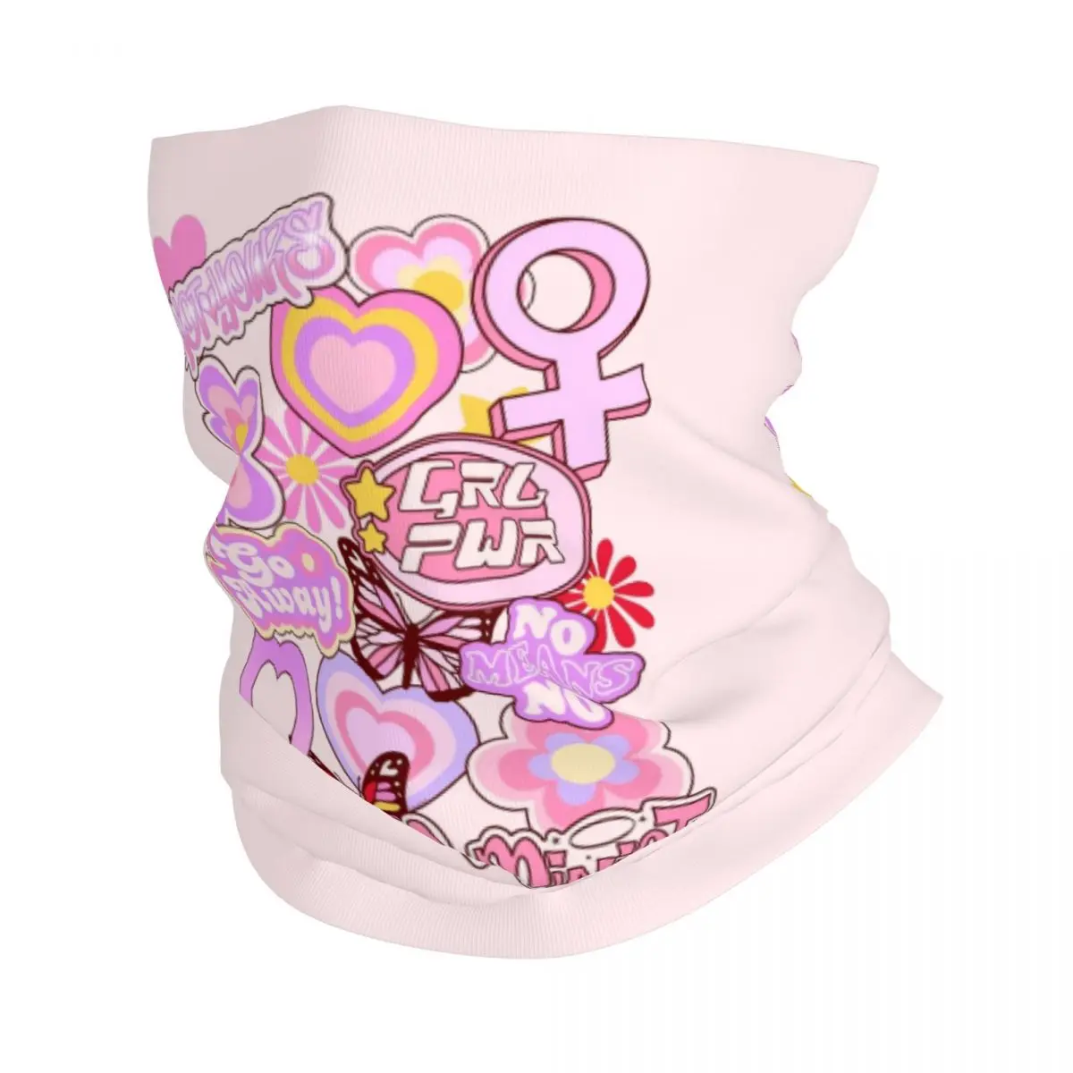 

Y2K Feminist Soft Kawaii Bandana Neck Cover Printed Magical Pink Face Scarf Warm Headband Outdoor Sports Unisex Adult Breathable