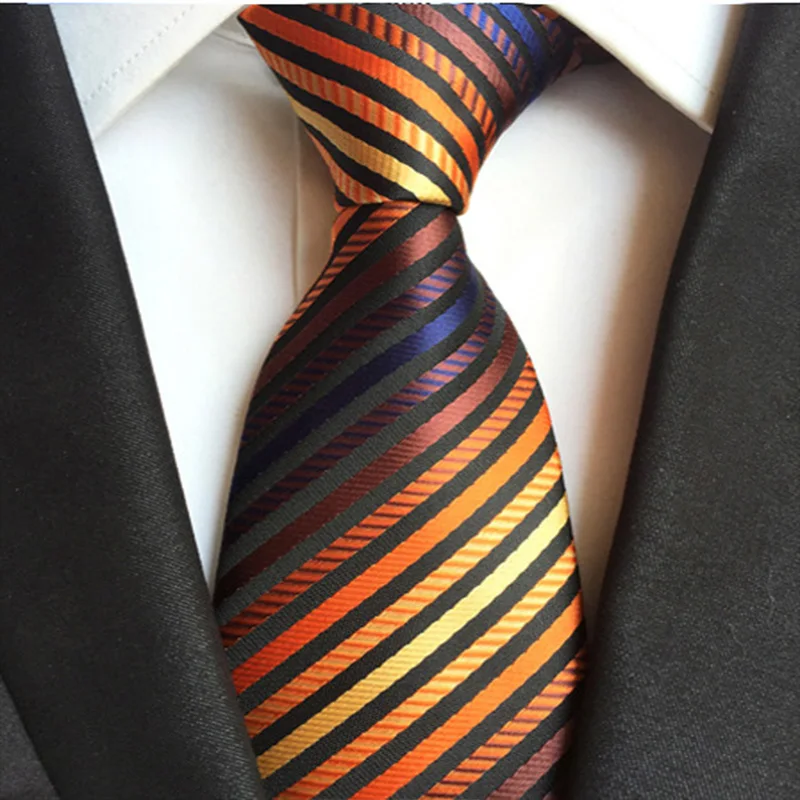 8CM New Mens Tie 8cm Striped Classic Business Neck Tie for Men Suit Wedding Party Necktie Formal Dress Cravat