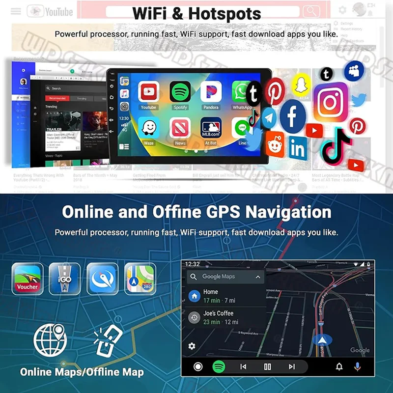 Android 13 32G/64G Multimedia Universal Car Radio Carplay Auto Player GPS Navigation for Toyota Hyundai Nissan VW 7 9 10 inch