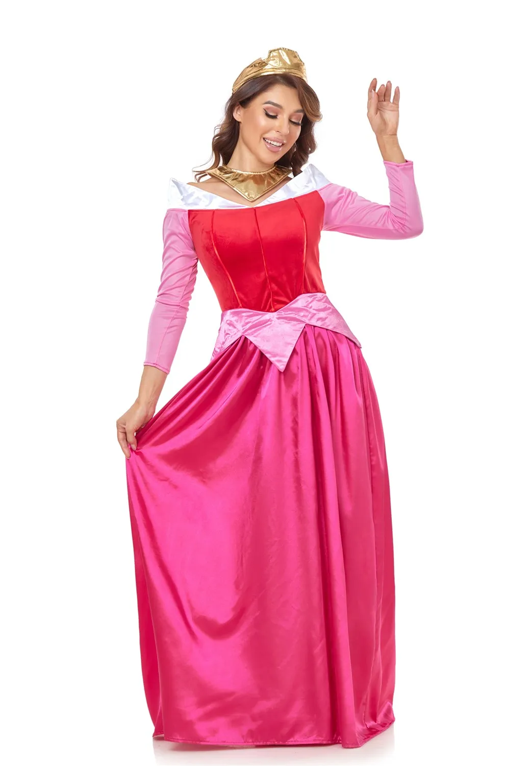 

Halloween Purim Deluxe Sleeping Beauty Princess Aurora Fancy Costume Carnival Party Sweet Queen Cosplay Long Dress