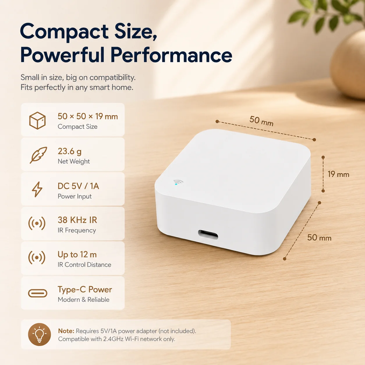 Smart Home Hub Gateway with IR Remote Control, Zigbee Wi-Fi BLE Hub, Voice Control Alexa Google, Home Automation, Smart Devices