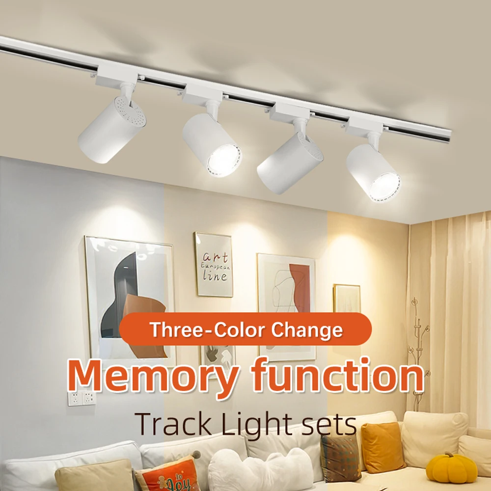 Track Light Ceiling Light Spot Led COB Spotlight Rail Lamp 220V  Fixture for Living Room Clothing Store Full Set Track Lighting 3