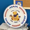 Original Retro Bear Plate,Sushi Bear Plates Korean Cute Girl Heart Ceramic Trays Unique Dessert Plate Serving Cartoon Dinnerware 1