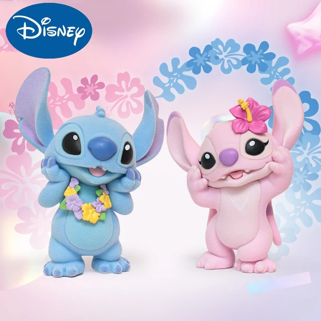 Disney Anime Stitch Action Figure Toy Stitch and Angel 14cm Crystal  Building Blocks Gifts for Kids Room Decoration