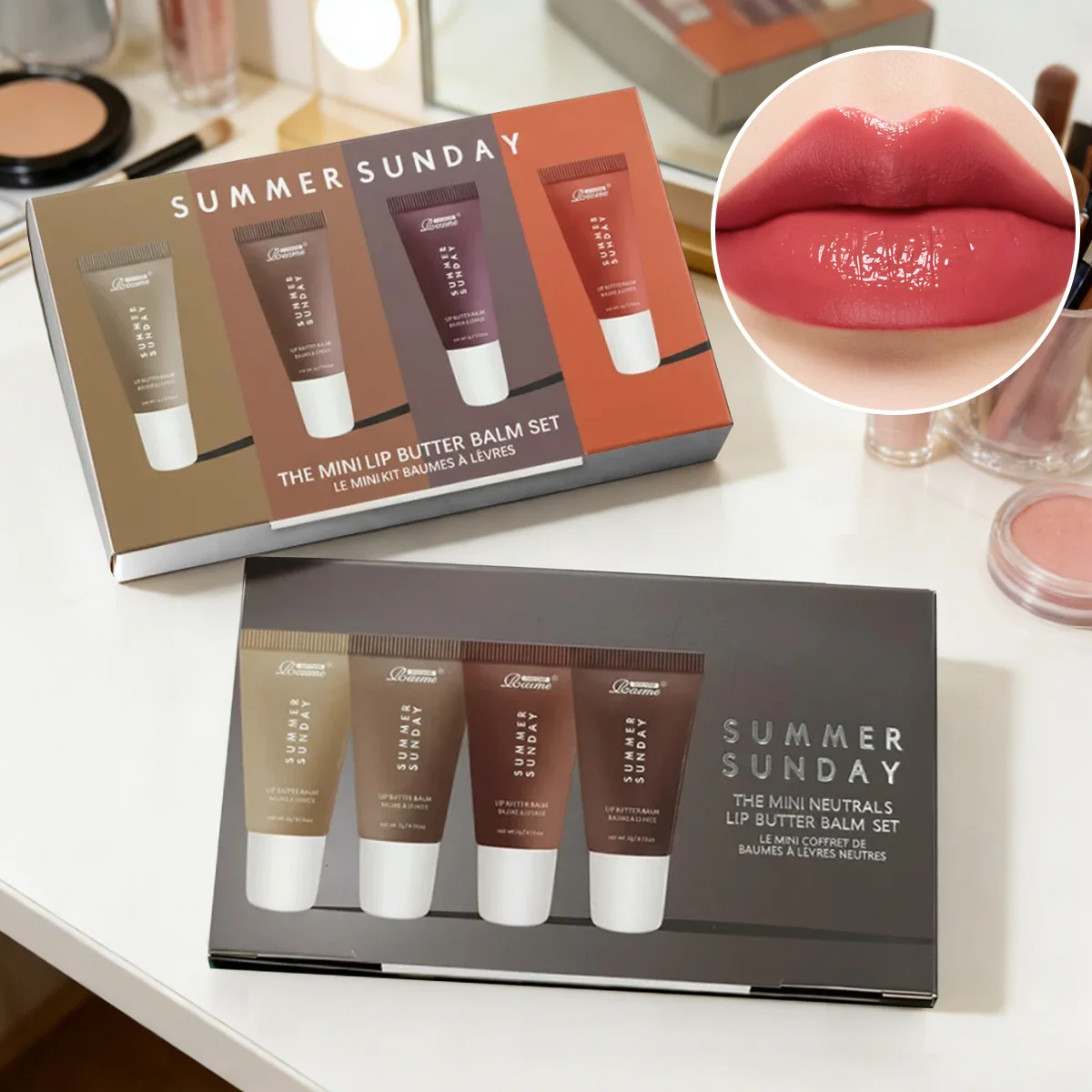 2 PCS Summer Sunday Mini Lip Butter Balm Set Moisturizing Vanilla Beige Brown Sugar Makeup Fast Ship Christmas Gift Kit 1 2 PCS Summer Sunday Mini Lip Butter Balm Set Moisturizing Vanilla Beige Brown Sugar Makeup Fast Ship Christmas Gift Kit 1