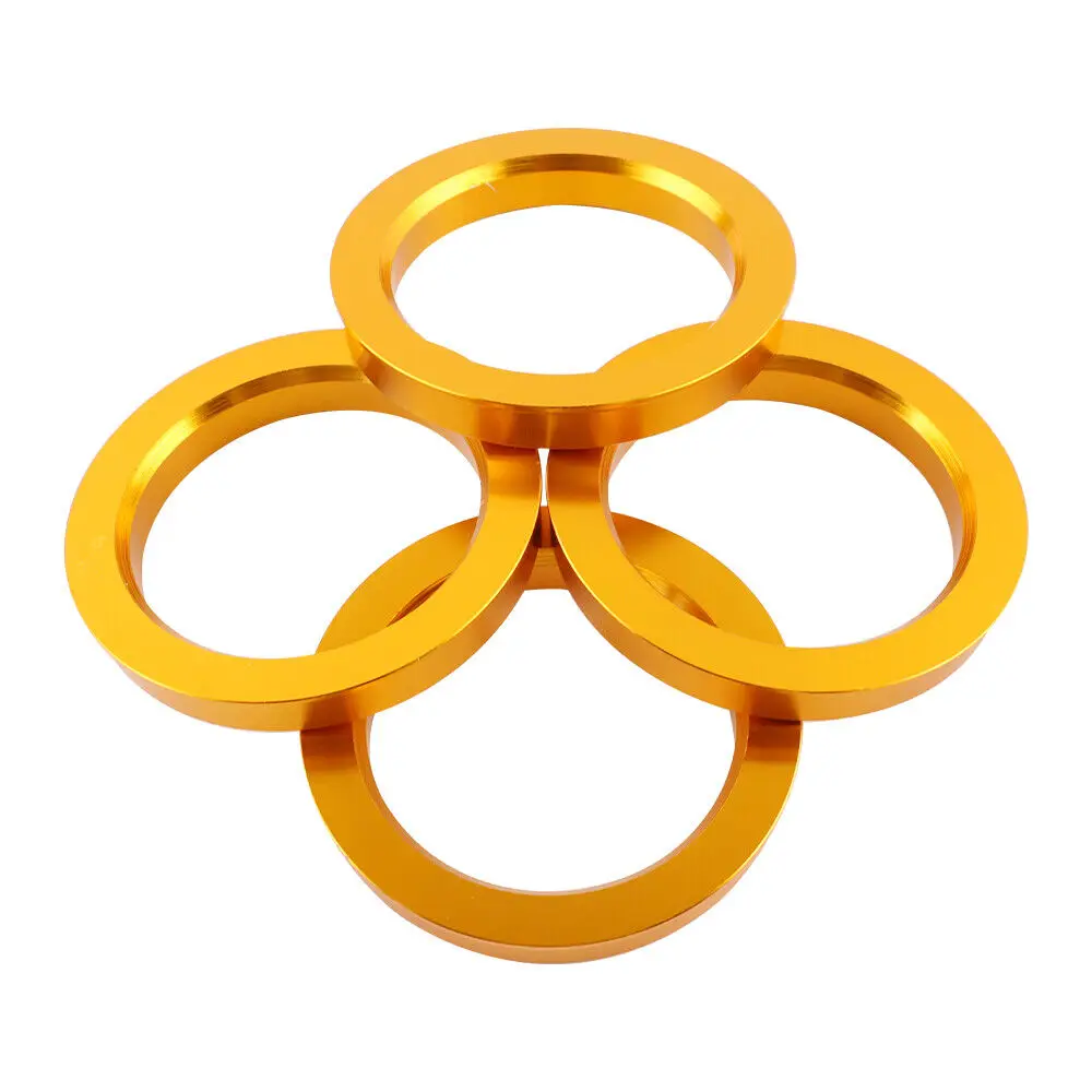 4PCS Aluminum Gold Flange Hub Centric Rings Hubrings Kit 73-56 73mm OD to 56mm ID Automobiles Wear Wheels Tires Parts