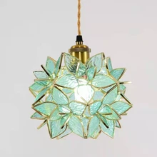 

Nordic Copper Corridor Lamp Porch living room decor Lamp Bar Foyer Flower Chandelier Bedroom Bed Cloakroom Light Fixtures