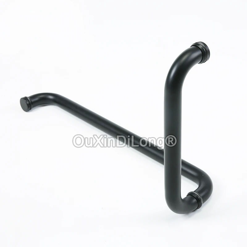 

Brand New 304 Stainless Steel Bathroom Sliding Door Handles L Shape Glass Door Push Pull Handles Tower Bar Dumb Black for 8~12mm