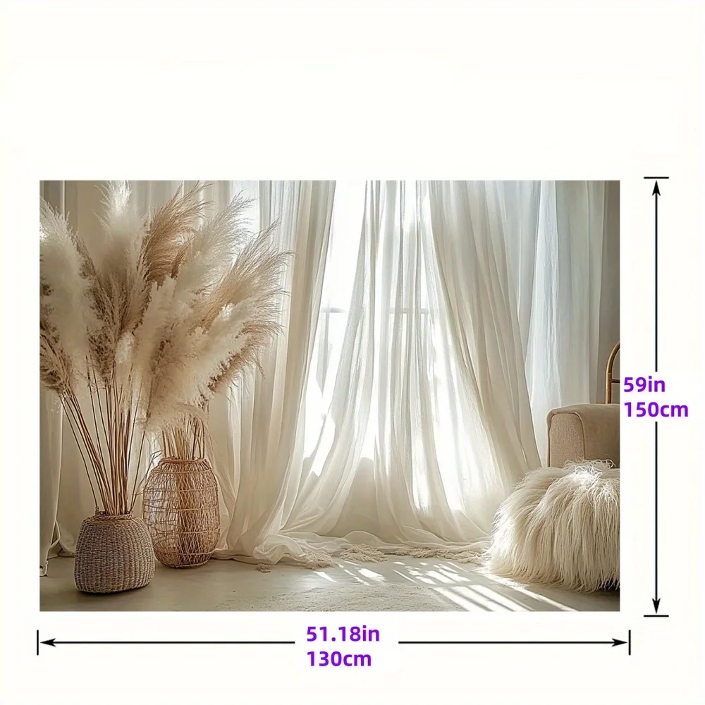 1, eleganter, weißer, transparenter Vorhang-Fotohintergrund für Porträts, Hochzeiten und Feiern – Detail 9