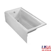 60x30 White Acrylic Bathtub with Tile Flange and Adjustable Feet Included 1