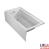 60x30 White Acrylic Bathtub with Tile Flange and Adjustable Feet Included 1