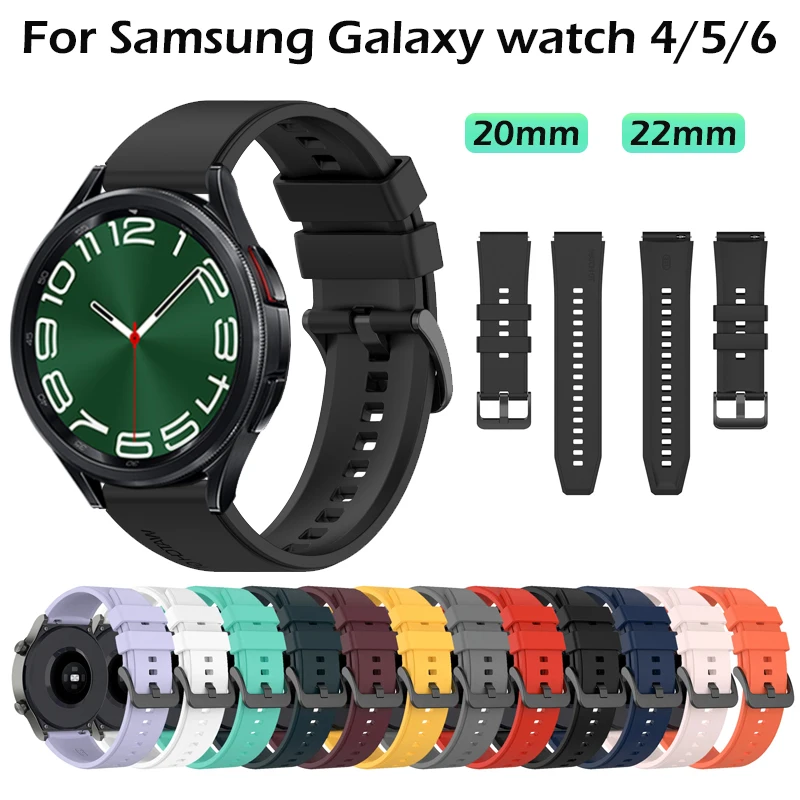 20Mm 22Mm Silikonowa Opaska Do Samsung Galaxy Watch 4 5 6 Pro/Classic/Active 2/Biegów S3 Frontier Bransoletka Huawei Gt 2/2E/3 Pro Band
