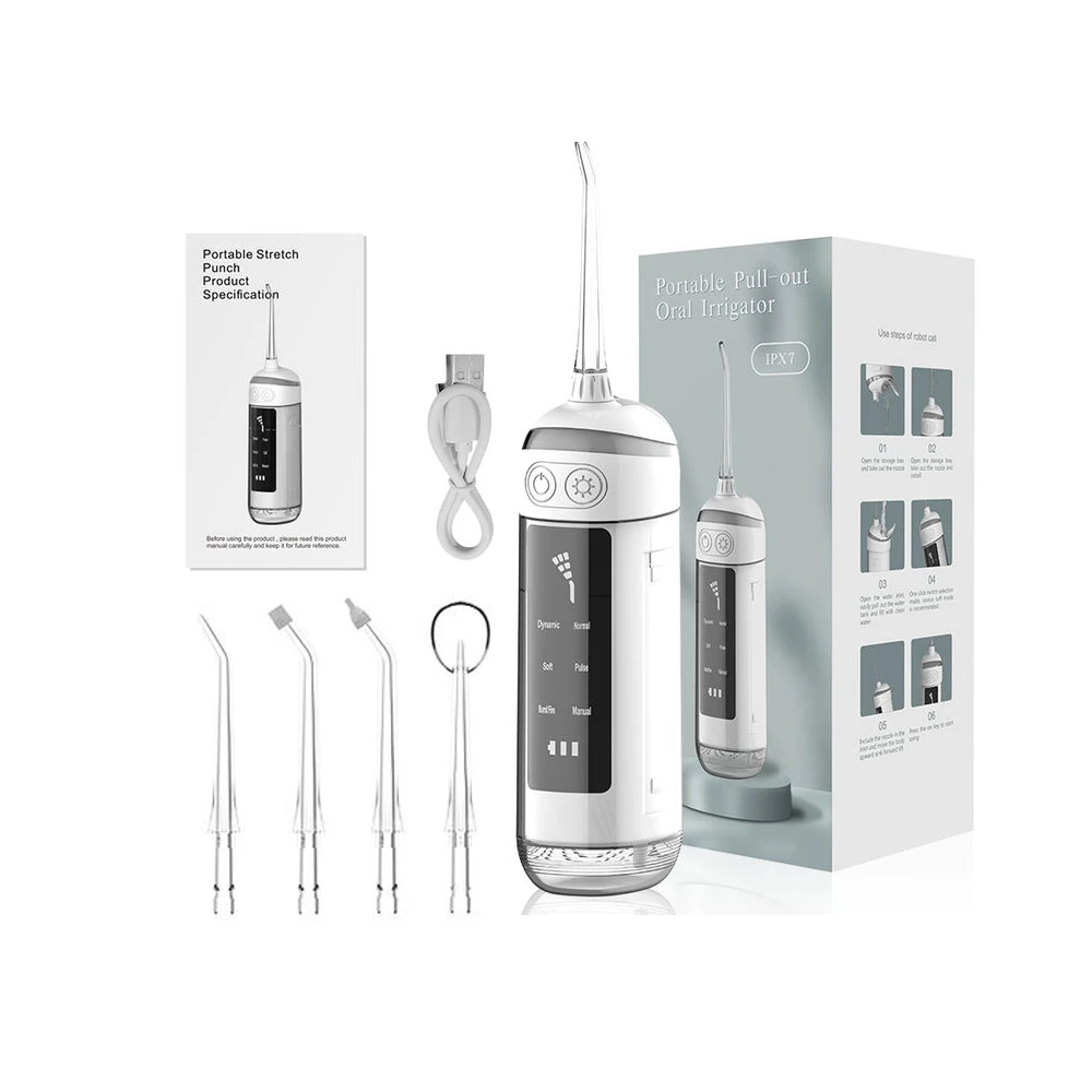 Flosser Oral Irrigator Tooth Scaler 6 Models 40-140PSI Rechargeable Dental Water Jet IPX7 Waterproof Teeth Cleaner_voghion.com