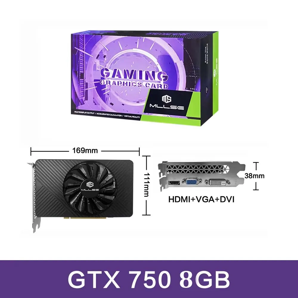 MLLSE NVIDIA GTX 750 Ti 4 GB Grafikkarte GDDR5 GPU GTX 750Ti Video VGA DVI für Computerspiel GTX750 Ti Brasilien