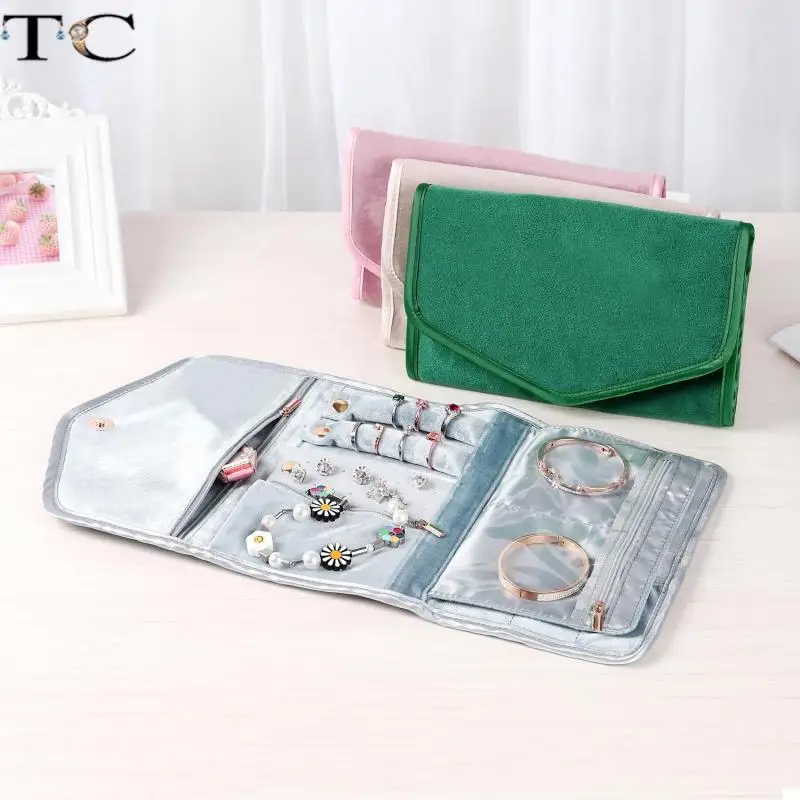 

Collapsible Velvet Portable Jewelry Organizer Ring Earrings Display Organizer Necklace Bracelet Organizer