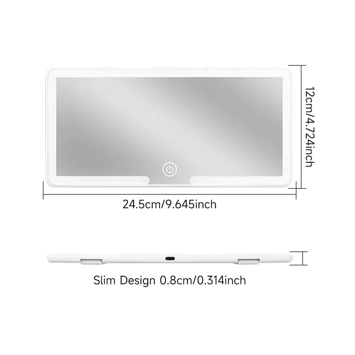 Makeup Mirror Car Interior Mirrors Sun Visor Plate LED HD Rechargeable Fill Light Universal Thin Vanity Mirror for Girls Women