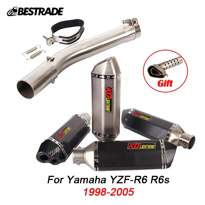 Exhaust System For Yamaha YZF-R6 R6S 1998 1999 2000 2001 2002 2003 2004 ...