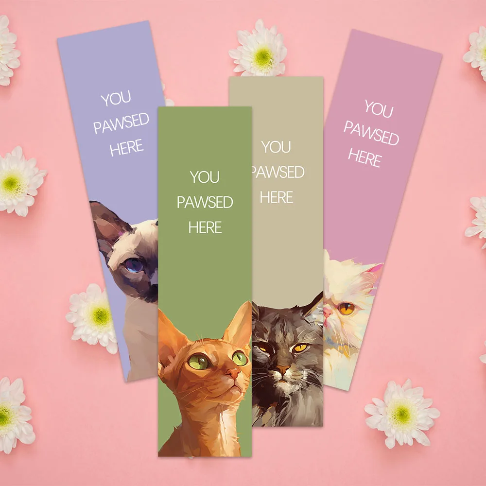 Funny Cartoon Animal Pet Cats Aesthetic Paper Bookmarks 30pcs For Library Office Book Journal Page Marker Students Readers Gift
