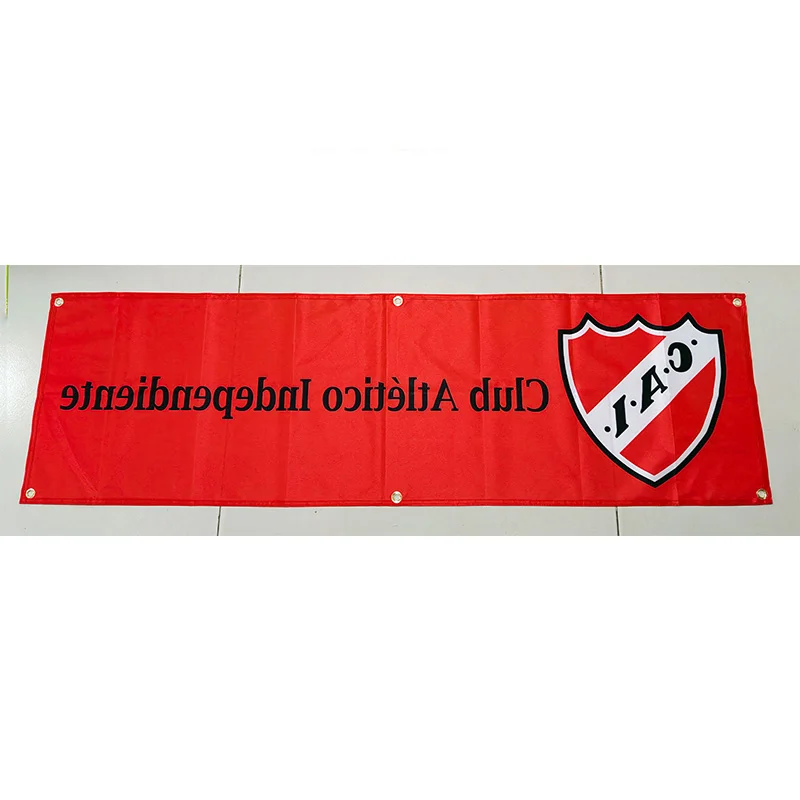 Club Atletico Independiente Flag in Squire Shape Isolated with