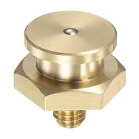 Uxcell Brass Push Button Grease Oil Cup M6x1 Male Thread Ball Oiler for Lubrication System 1