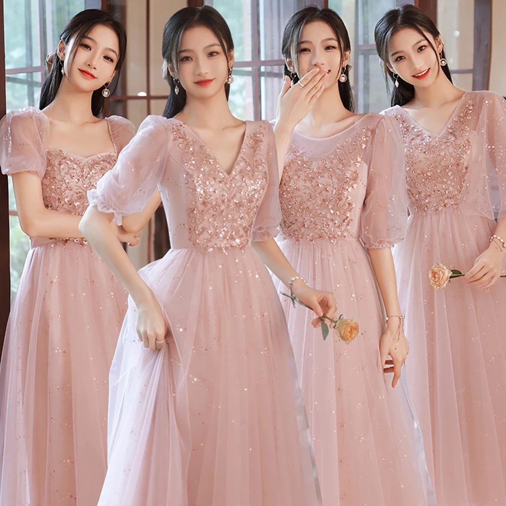 Honey Espejismo Novio Gasa Vestido De Dama De Honor Rosa Chicle Tallas Grandes