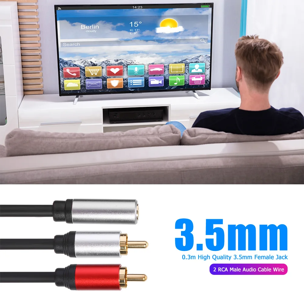 3.5mm  -2 RCA   ̺  ̾, 0.3m ε巯 , Ʈ MP3 º ǻͿ