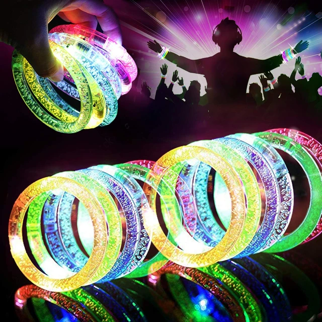 Glow in The Dark LED Bracelets Glow Bangle Light Up Wristbands For Concert  Birthday Party Supplies Neon Bracelet for Kids Adults - AliExpress
