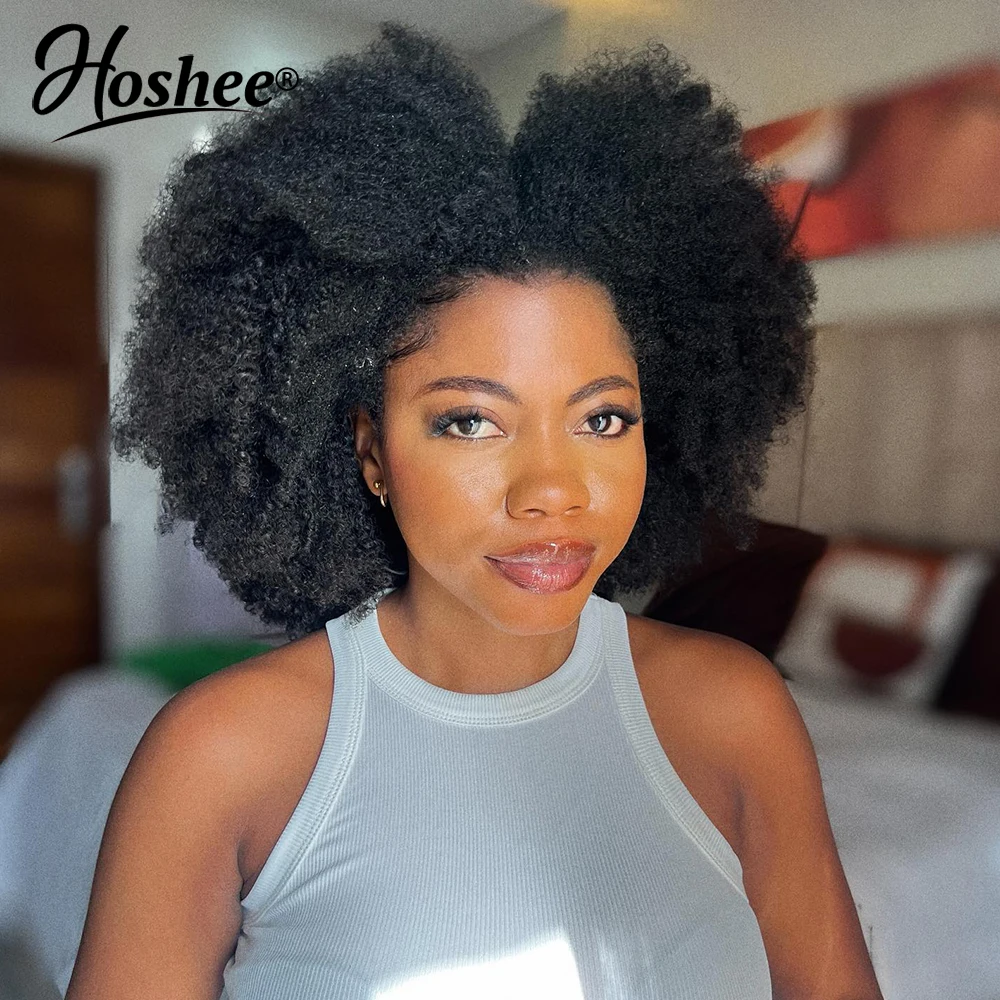 Afro Kinky Curly 13x4 Lace Front Human Hair Wigs High Density 4x4 Lace Closure Wig Preplucked Brazilian Curly Wig 250% Remy Hair