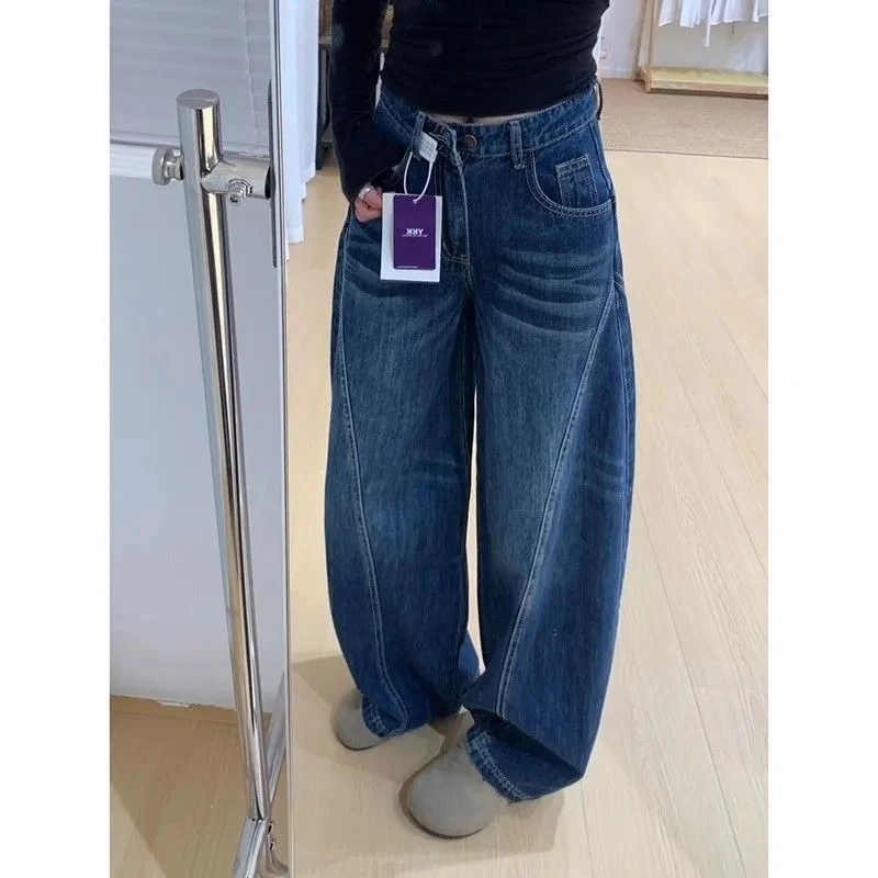 Y2k Womens Jeans Loose Fit Straight Leg Wide Trousers Baggy Denim Pants Casual Streetwear High Waist Vintage Washed Y2k jeans 5