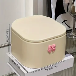 Compact Hair Accessories Storage Box for Girls - Organize Headbands, Bows, and More (Beige)